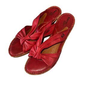 5 for $40 Born Women Driller Cork Pink Wedge Leather Sandals shoes sz 9.5
